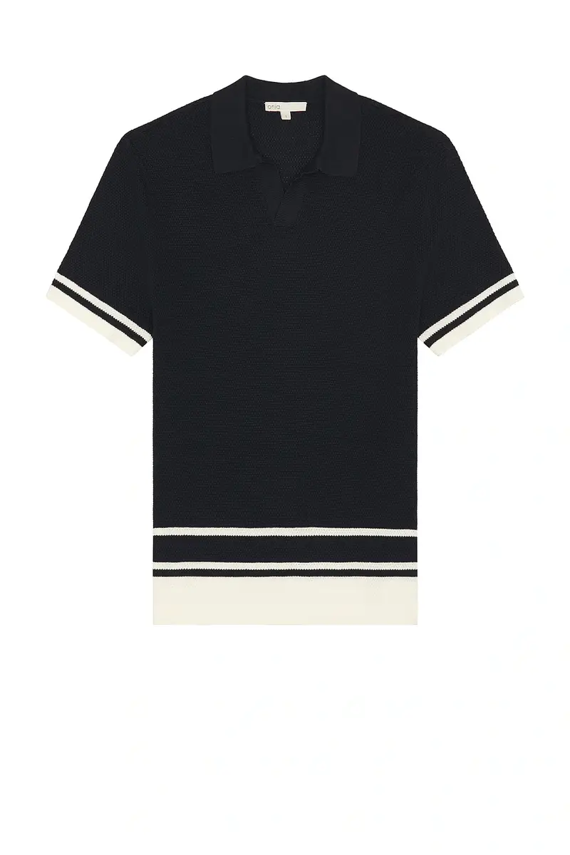 Onia Cotton Textured Johnny Collar Polo | Thumbnail 4 Onia Cotton Textured Johnny Collar Polo | Thumbnail 4