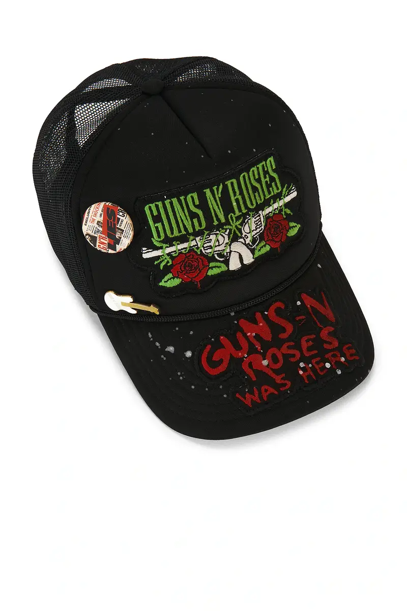 Madeworn Guns N' Roses Hand Painted Patched & Pinned Trucker Hat | Thumbnail 5