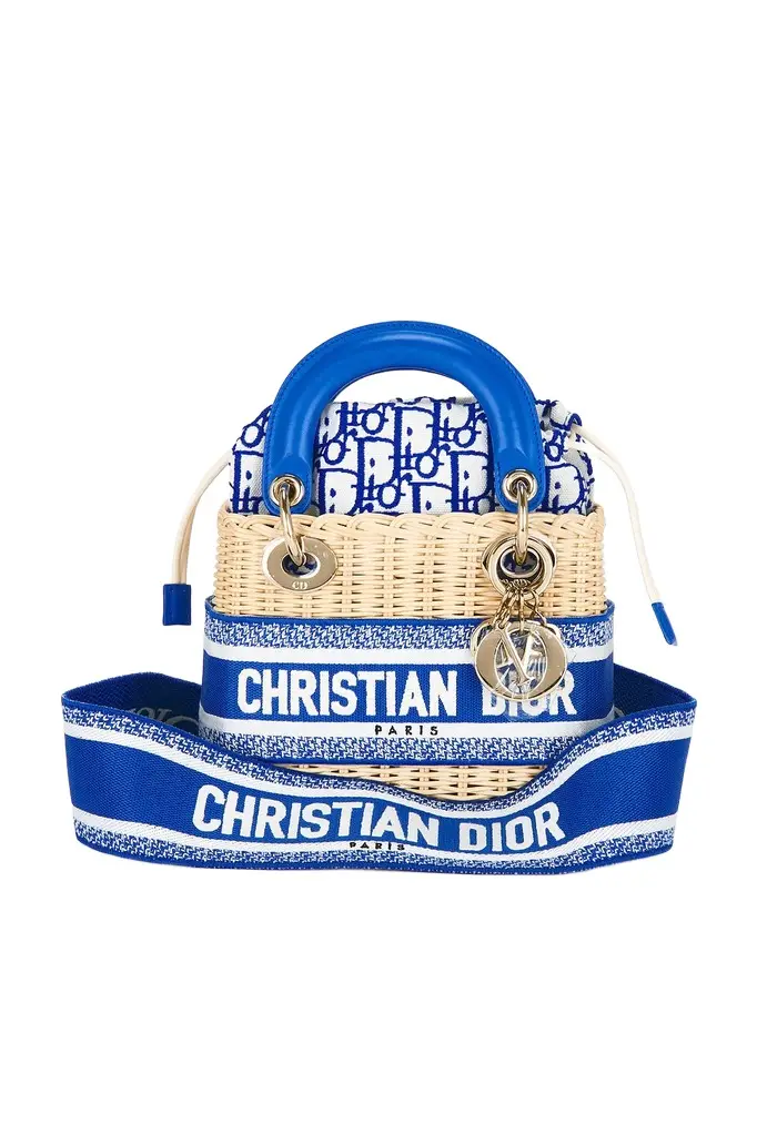 Dior Dior Wicker Oblique Mini Lady Dior Handbag