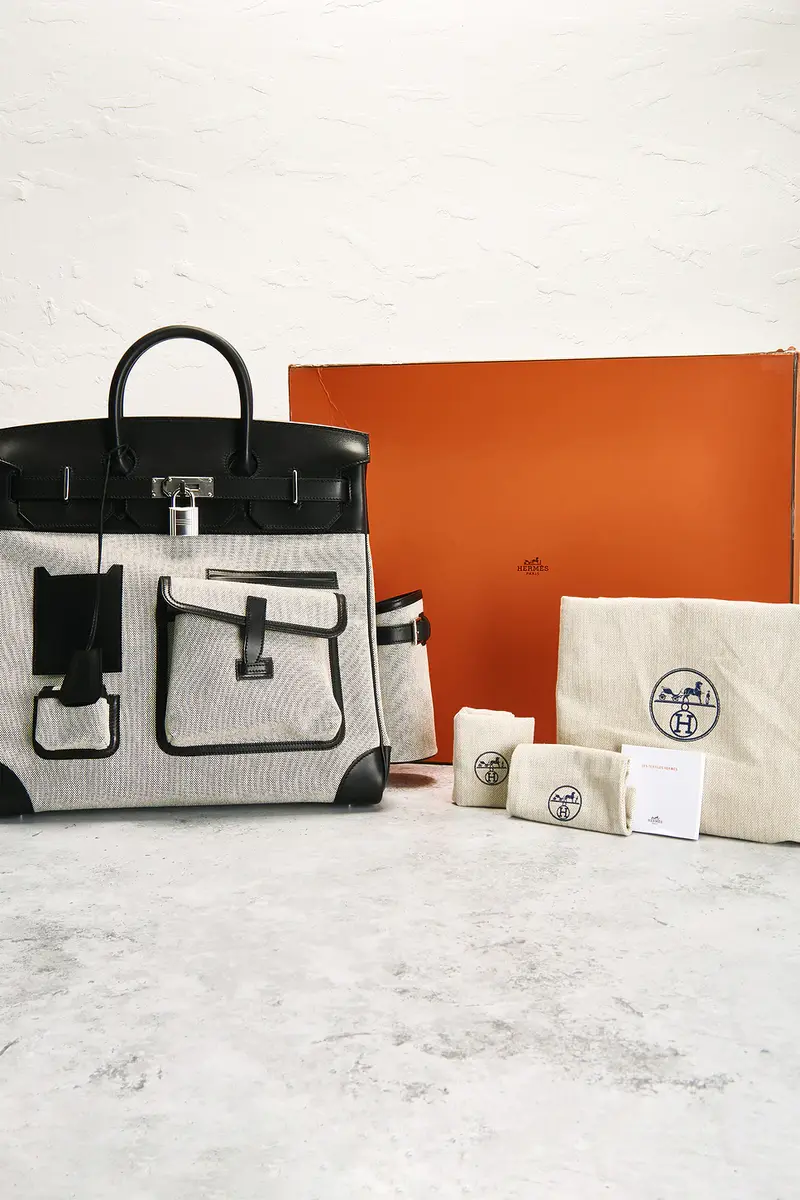 HERMÈS Hermes Evercalf Toile Cargo Haut A Courroies Birkin 40 Handbag | Thumbnail 11