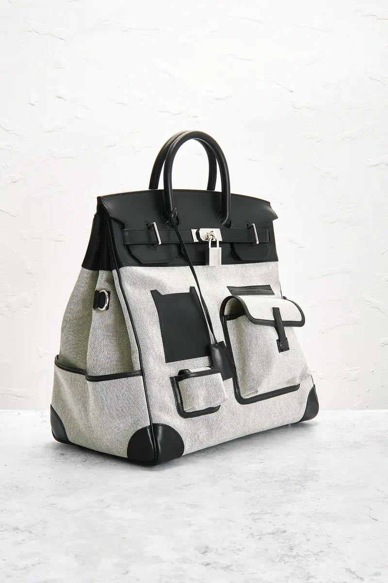 HERMÈS Hermes Evercalf Toile Cargo Haut A Courroies Birkin 40 Handbag | Thumbnail 4