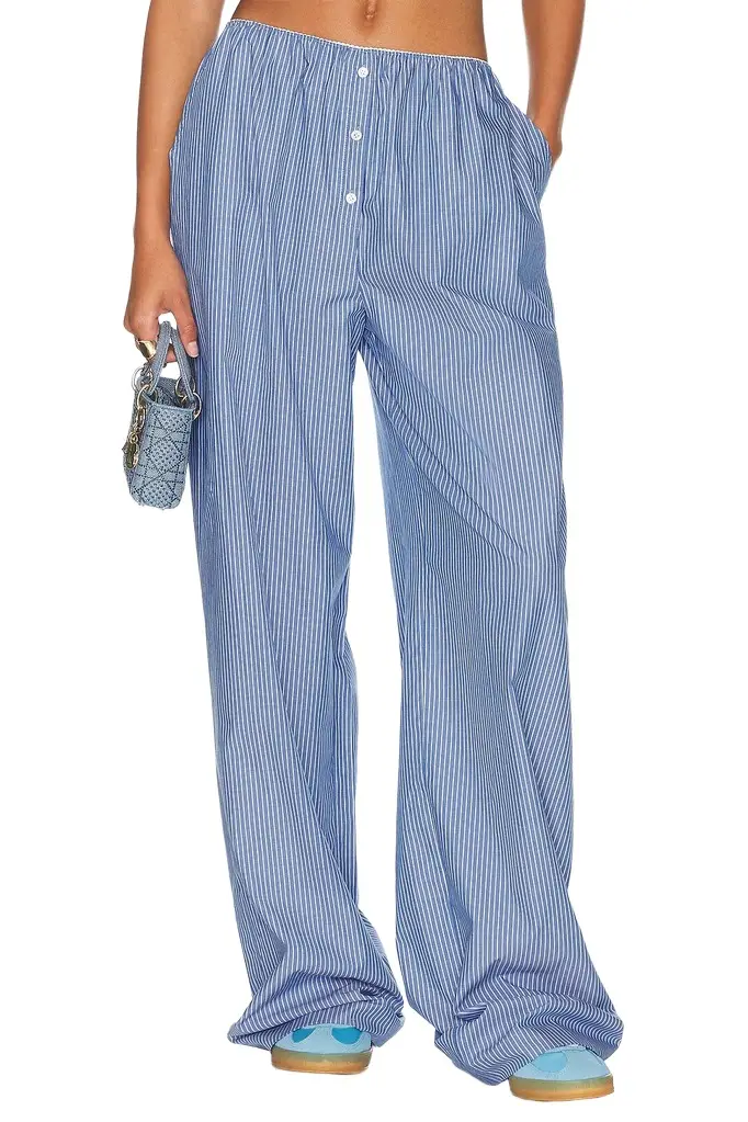 Helsa Pinstripe Poplin House Pants | Image 1 Helsa Pinstripe Poplin House Pants | Image 1