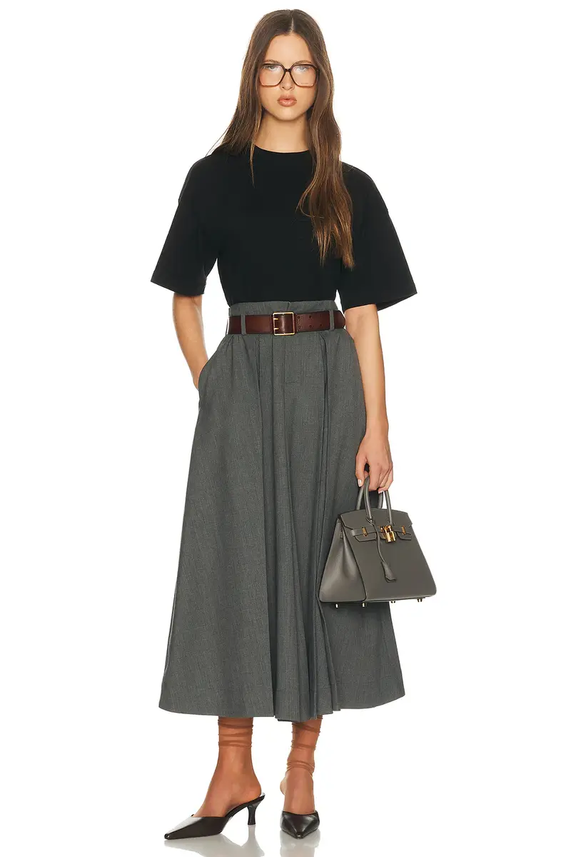 Helsa Wool Blend Pleated Skirt | Thumbnail 5