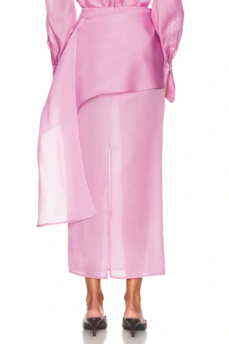Helsa The Silk Gazar Skirt With Drape | Thumbnail 4 Helsa The Silk Gazar Skirt With Drape | Thumbnail 4