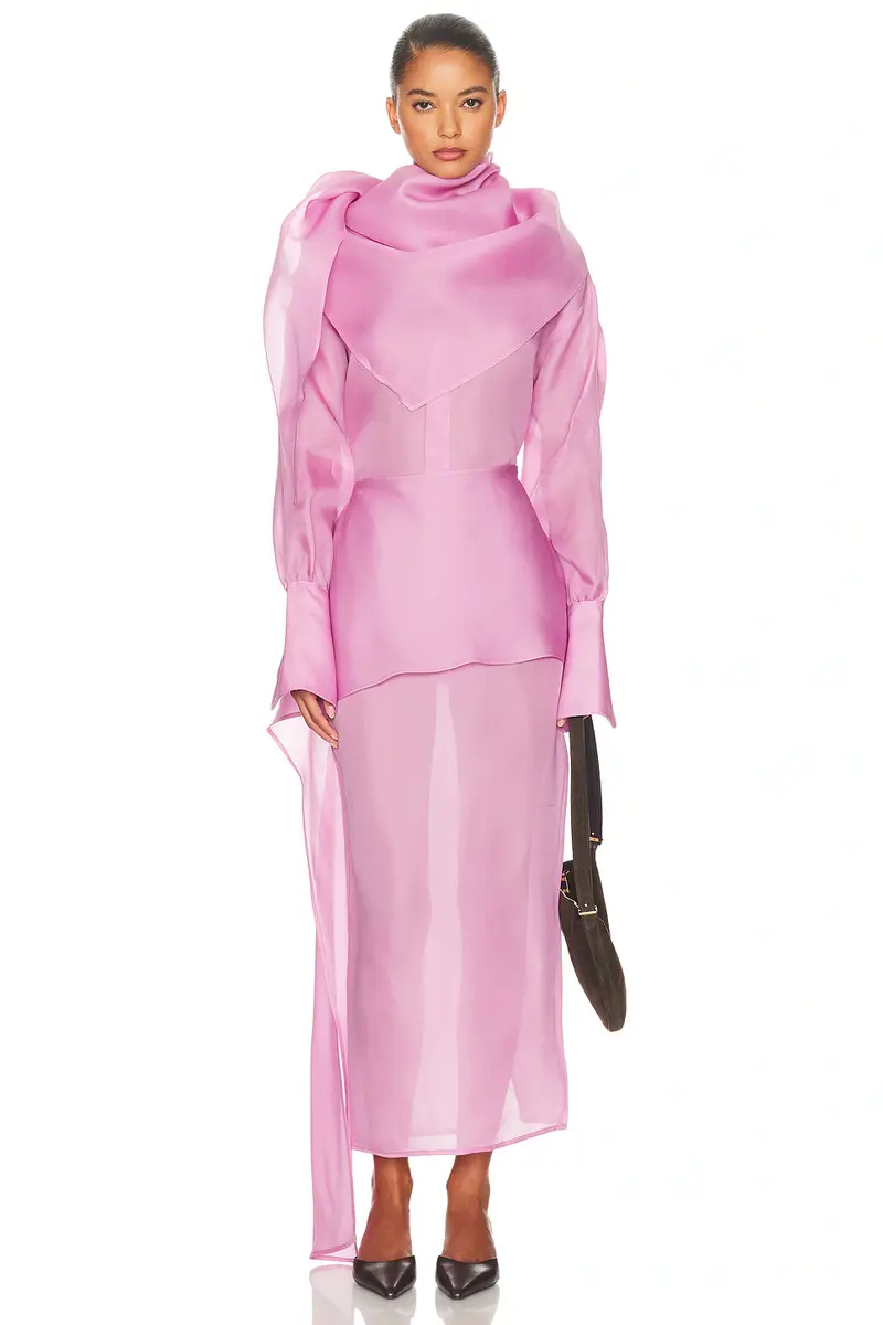 Helsa The Silk Gazar Skirt With Drape | Thumbnail 5 Helsa The Silk Gazar Skirt With Drape | Thumbnail 5