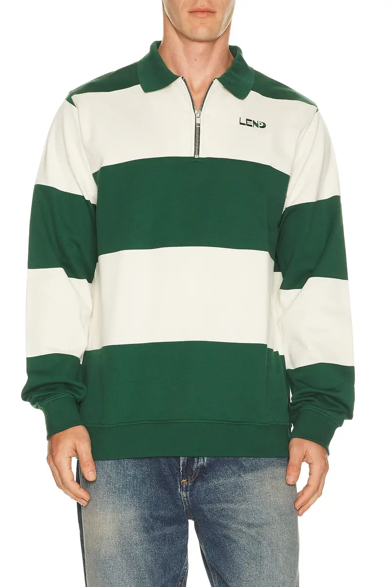 LEND Block Stripe Zip Rugby | Thumbnail 2 LEND Block Stripe Zip Rugby | Thumbnail 2