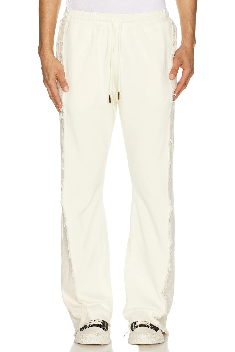 Denim Panel Flare Sweatpant