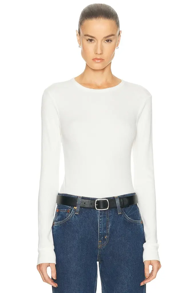 RE/DONE Baby Waffle Long Sleeve Top | Image 1 RE/DONE Baby Waffle Long Sleeve Top | Image 1