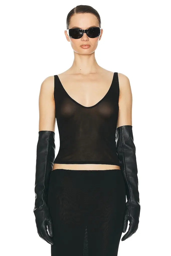 Helsa Sheer Knit Tank Top | Image 1 Helsa Sheer Knit Tank Top | Image 1