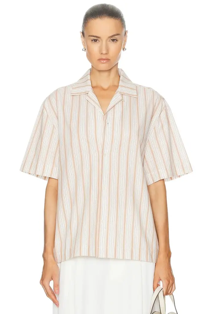 WAO Textured Stripe Camp Shirt