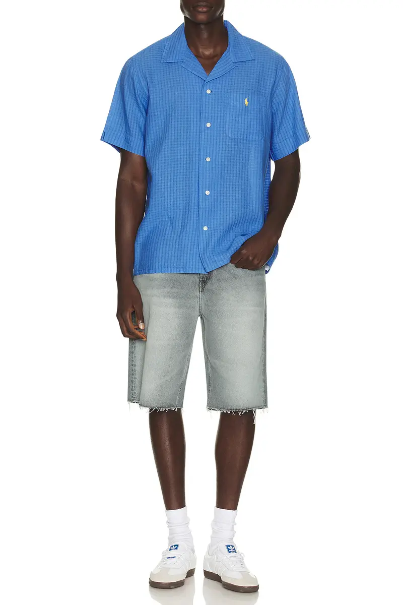 Polo Ralph Lauren Short Sleeve Seersucker Linen Andy Camp Shirt | Thumbnail 3 Polo Ralph Lauren Short Sleeve Seersucker Linen Andy Camp Shirt | Thumbnail 3