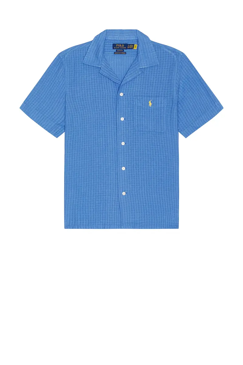 Polo Ralph Lauren Short Sleeve Seersucker Linen Andy Camp Shirt | Thumbnail 4 Polo Ralph Lauren Short Sleeve Seersucker Linen Andy Camp Shirt | Thumbnail 4