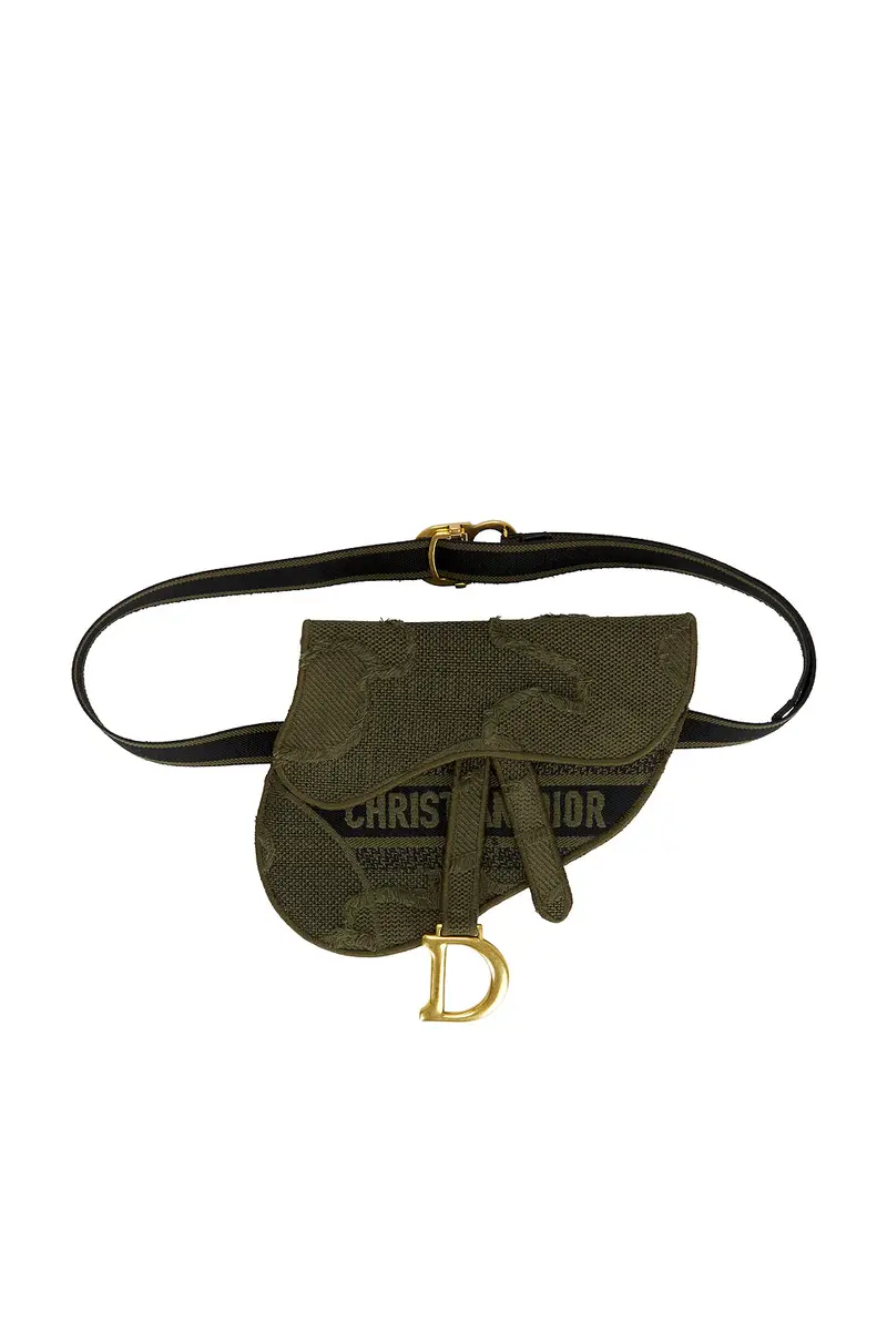 Dior Dior Embroidered Camouflage Saddle Belt Bag