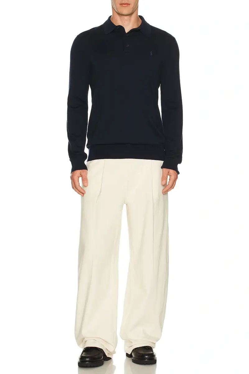Polo Ralph Lauren Long Sleeve Merino Wool Button Placket Polo Sweater | Thumbnail 3 Polo Ralph Lauren Long Sleeve Merino Wool Button Placket Polo Sweater | Thumbnail 3