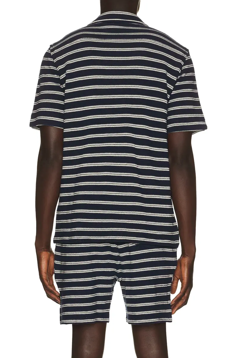 Polo Ralph Lauren Short Sleeve Cotton Bar Stripe Textured Andy Camp Shirt | Thumbnail 2 Polo Ralph Lauren Short Sleeve Cotton Bar Stripe Textured Andy Camp Shirt | Thumbnail 2