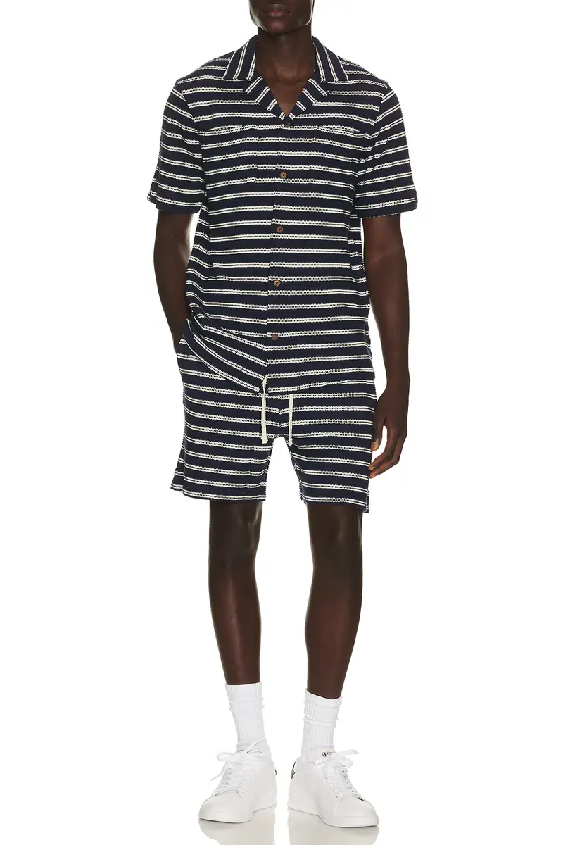Polo Ralph Lauren Short Sleeve Cotton Bar Stripe Textured Andy Camp Shirt | Thumbnail 3 Polo Ralph Lauren Short Sleeve Cotton Bar Stripe Textured Andy Camp Shirt | Thumbnail 3