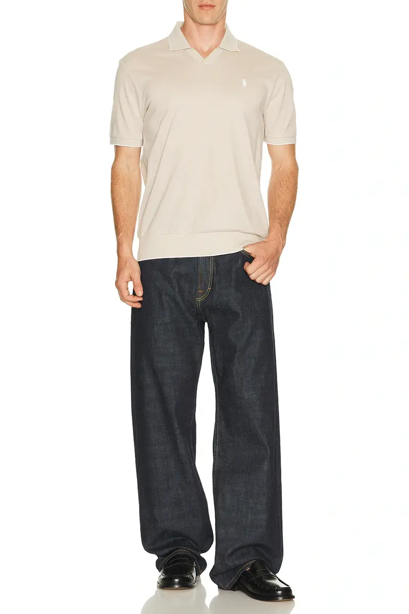 Polo Ralph Lauren Short Sleeve Jacquard Pique Johnny Collar Polo | Thumbnail 3