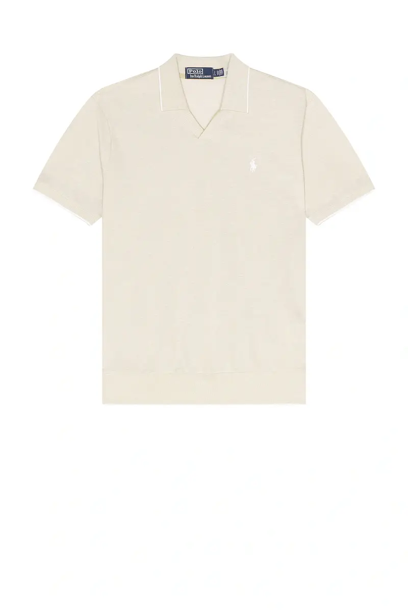 Polo Ralph Lauren Short Sleeve Jacquard Pique Johnny Collar Polo | Thumbnail 4