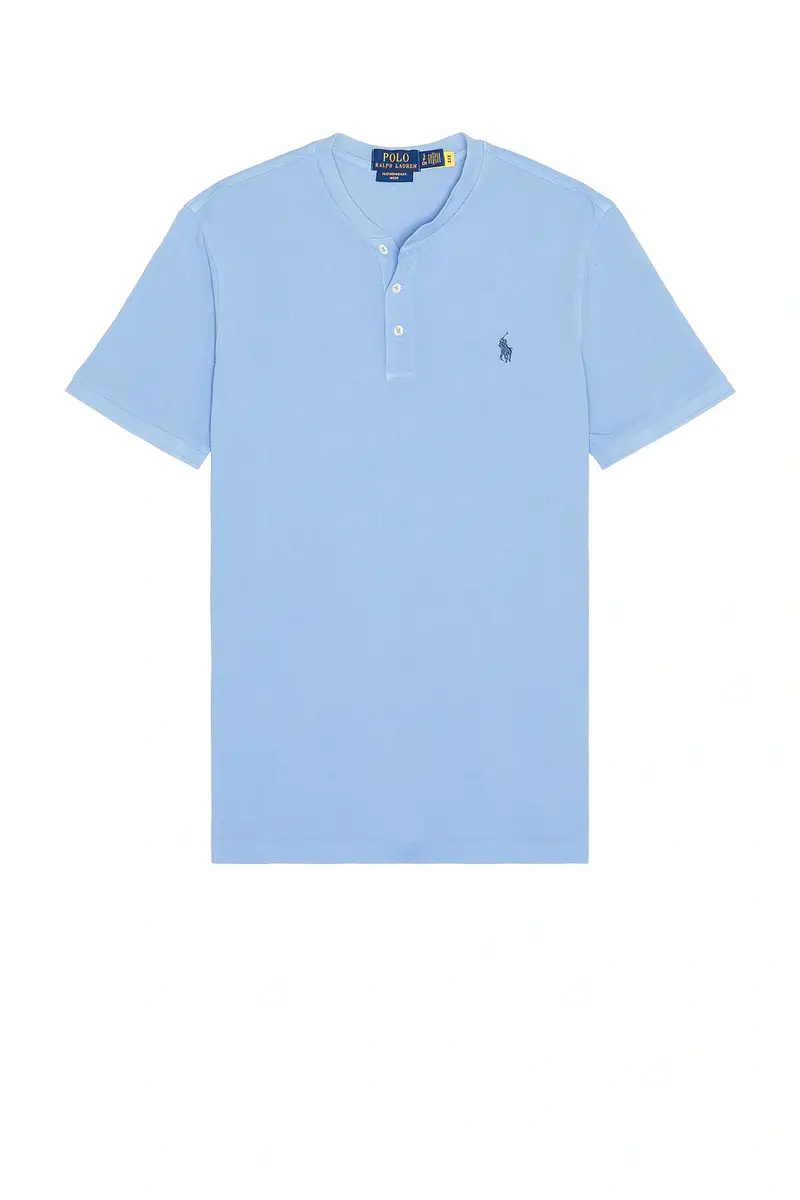 Polo Ralph Lauren Short Sleeve Garment Dyed Featherweight Mesh Henley T-Shirt | Thumbnail 4