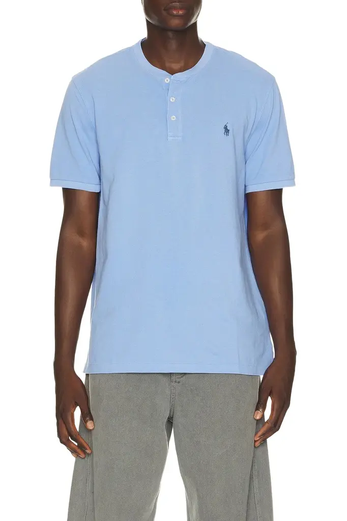 Polo Ralph Lauren Short Sleeve Garment Dyed Featherweight Mesh Henley T-Shirt