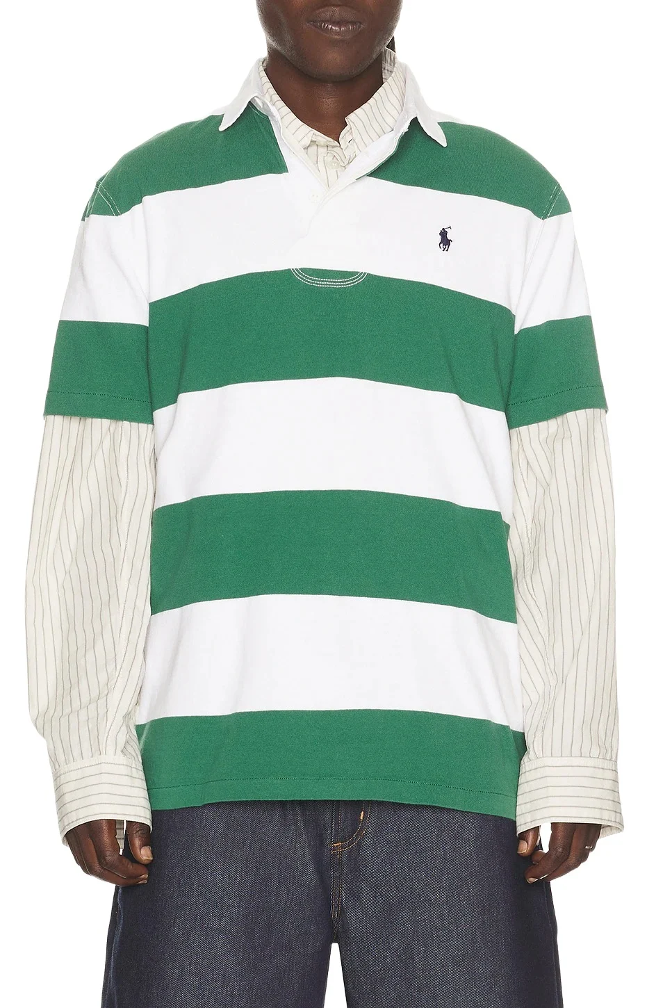 Short Sleeve Jersey Knit Iconic Rugby Stripe Polo Short Sleeve Jersey Knit Iconic Rugby Stripe Polo