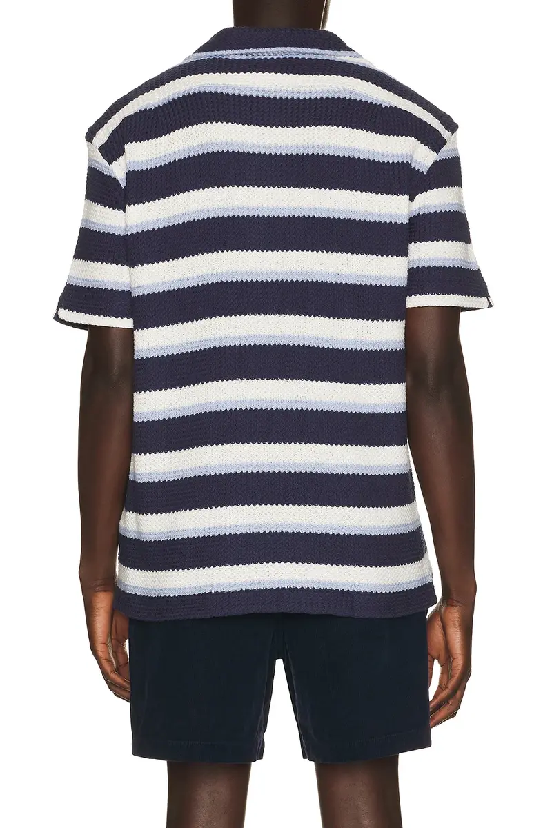 Polo Ralph Lauren Short Sleeve Yarn Dyed Textured Herringbone Andy Camp Striped Shirt | Thumbnail 2 Polo Ralph Lauren Short Sleeve Yarn Dyed Textured Herringbone Andy Camp Striped Shirt | Thumbnail 2