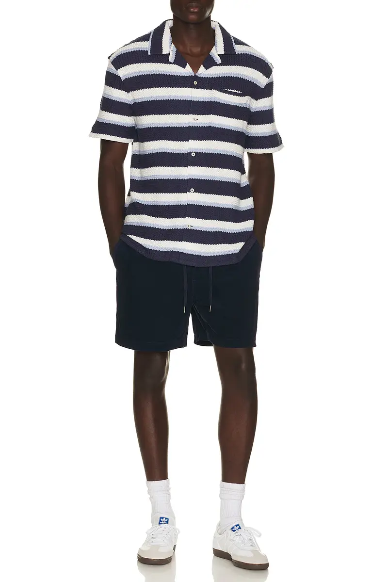 Polo Ralph Lauren Short Sleeve Yarn Dyed Textured Herringbone Andy Camp Striped Shirt | Thumbnail 3 Polo Ralph Lauren Short Sleeve Yarn Dyed Textured Herringbone Andy Camp Striped Shirt | Thumbnail 3