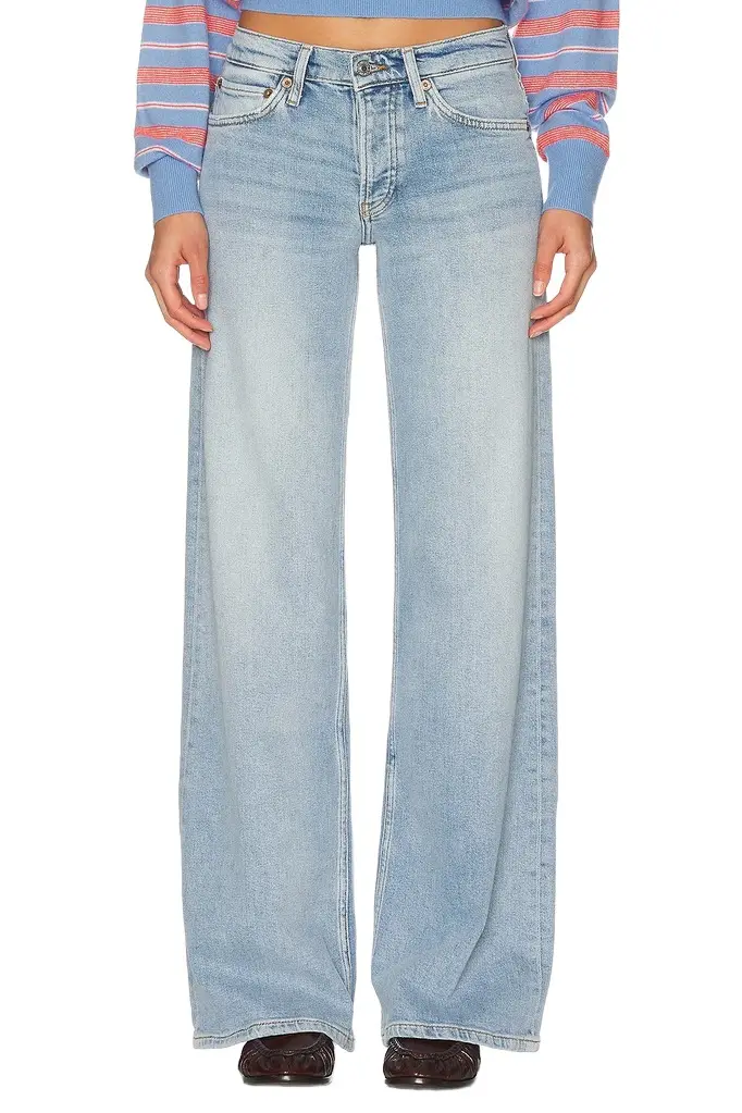 RE/DONE Mid Rise Wide Leg Jeans | Image 1 RE/DONE Mid Rise Wide Leg Jeans | Image 1