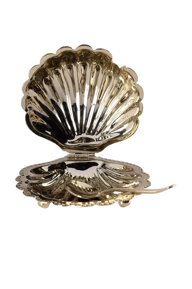 The Favorites Cap Ferrat Fan Shell Lidded Bowl With Spoon | Thumbnail 2 The Favorites Cap Ferrat Fan Shell Lidded Bowl With Spoon | Thumbnail 2