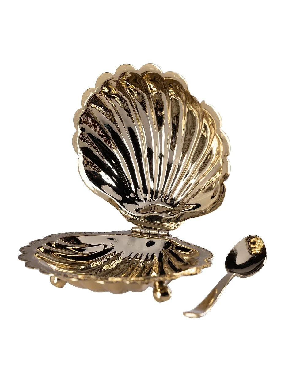 The Favorites Cap Ferrat Fan Shell Lidded Bowl With Spoon