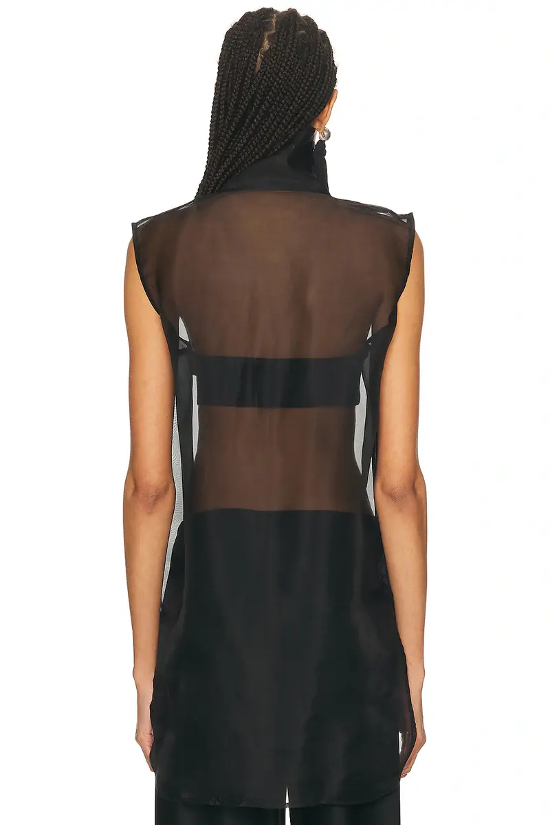 Aexae Silk Organza Roll Neck Top | Thumbnail 3