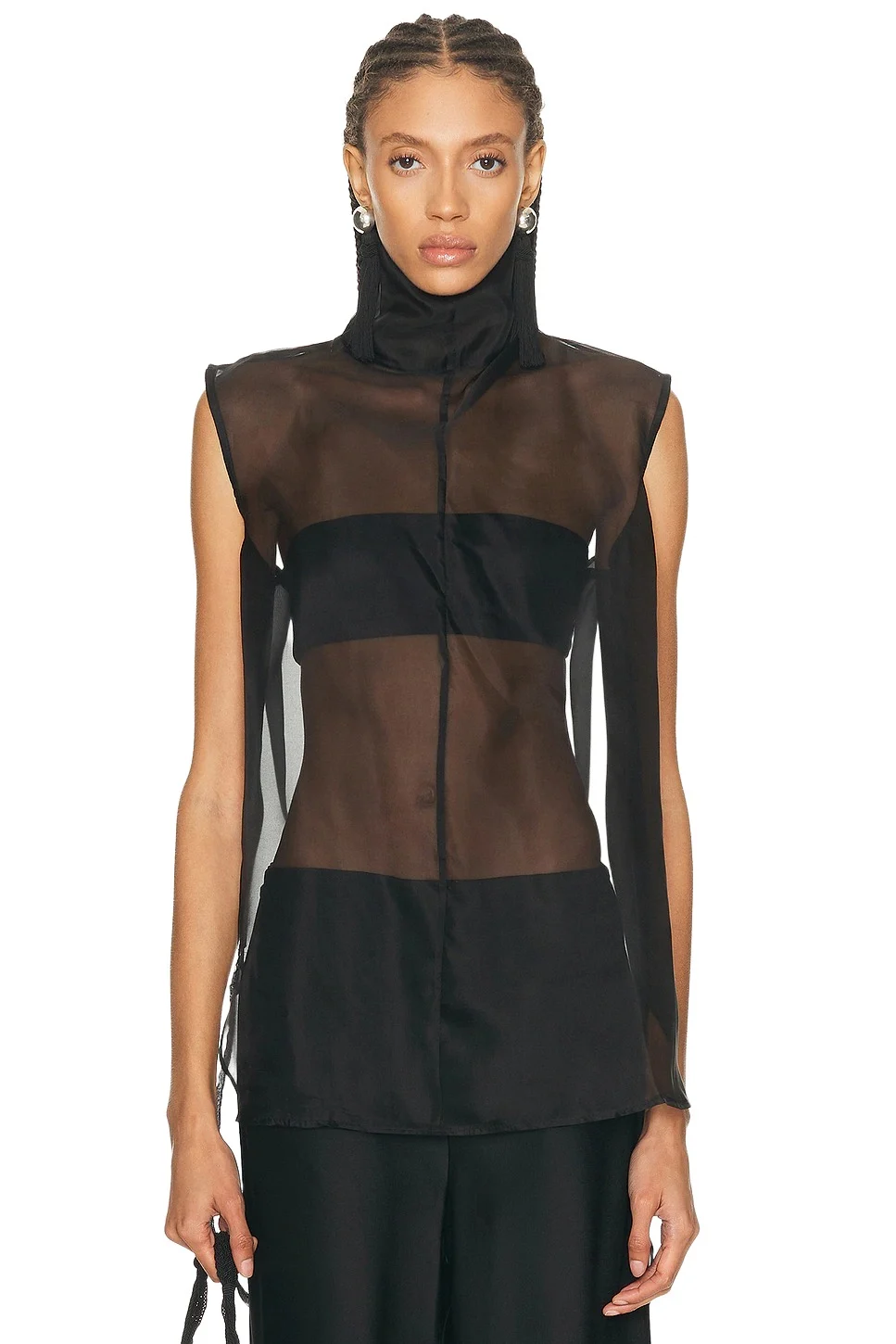 Silk Organza Roll Neck Top Silk Organza Roll Neck Top