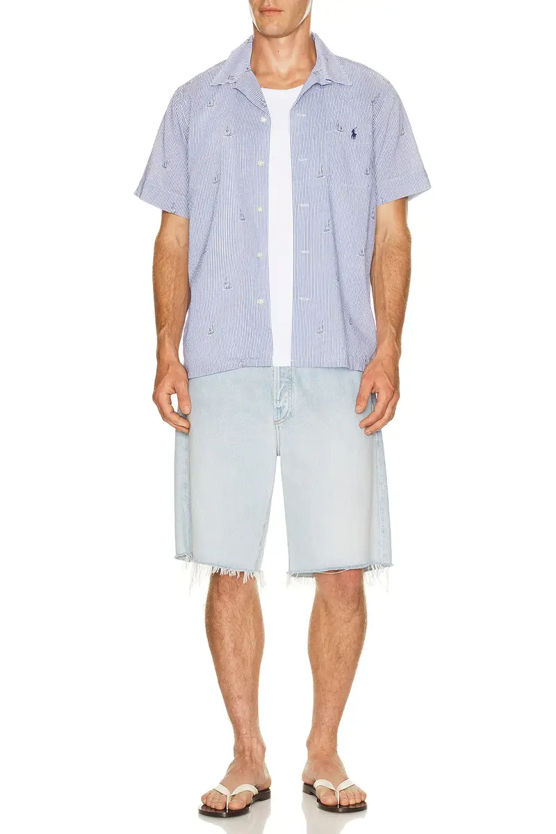 Polo Ralph Lauren Seersucker Sailboat Print Andy Camp Shirt | Thumbnail 3 Polo Ralph Lauren Seersucker Sailboat Print Andy Camp Shirt | Thumbnail 3