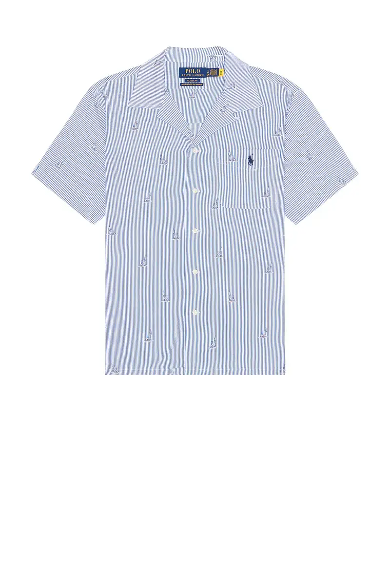 Polo Ralph Lauren Seersucker Sailboat Print Andy Camp Shirt | Thumbnail 4 Polo Ralph Lauren Seersucker Sailboat Print Andy Camp Shirt | Thumbnail 4