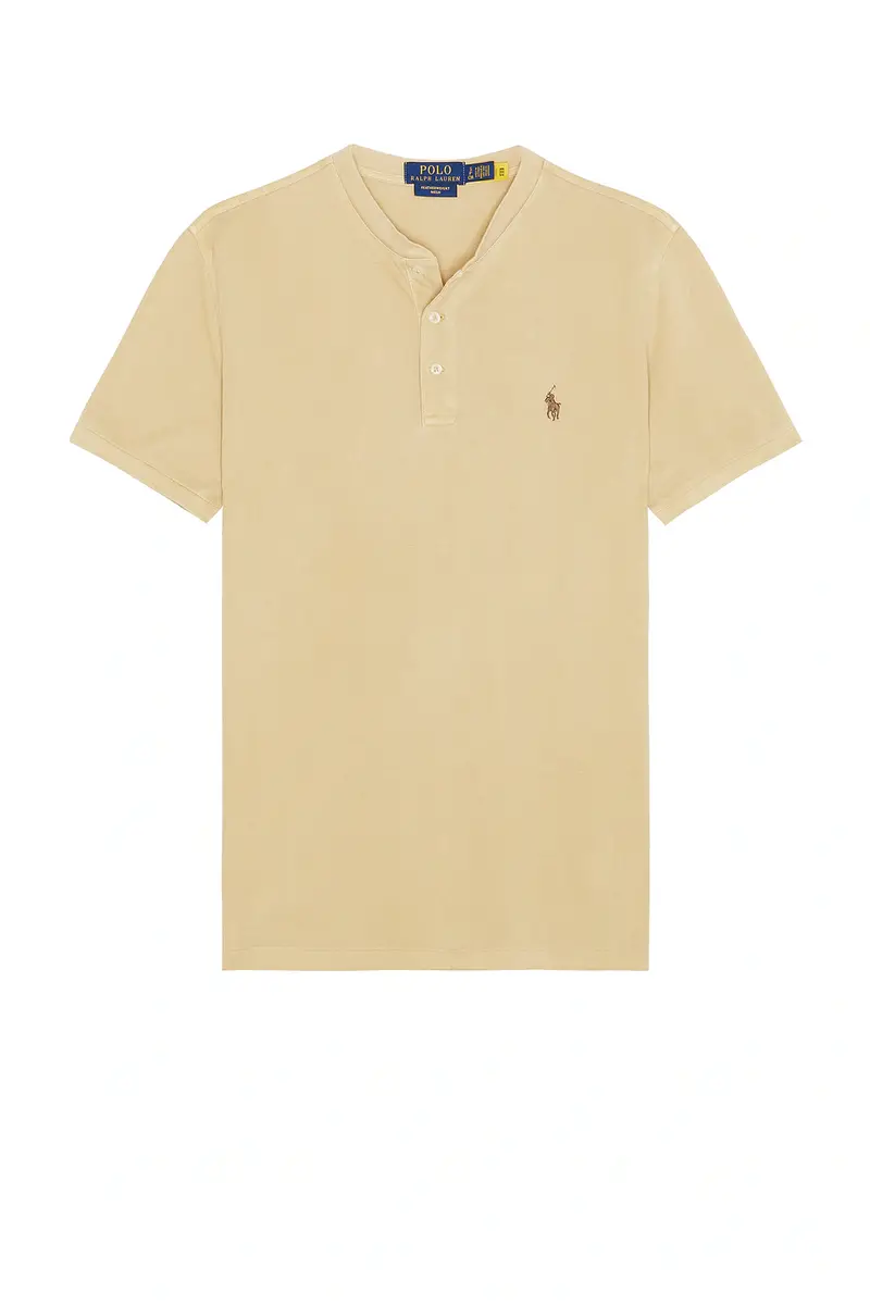 Polo Ralph Lauren Short Sleeve Garment Dyed Featherweight Mesh Henley T-Shirt | Thumbnail 4 Polo Ralph Lauren Short Sleeve Garment Dyed Featherweight Mesh Henley T-Shirt | Thumbnail 4