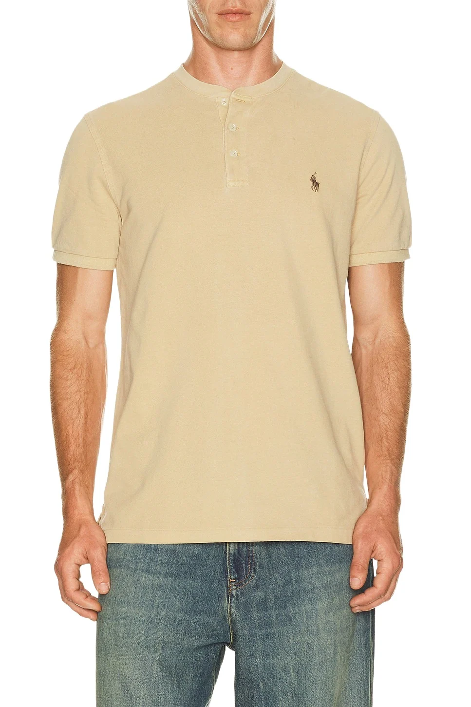 Polo Ralph Lauren Short Sleeve Garment Dyed Featherweight Mesh Henley T-Shirt