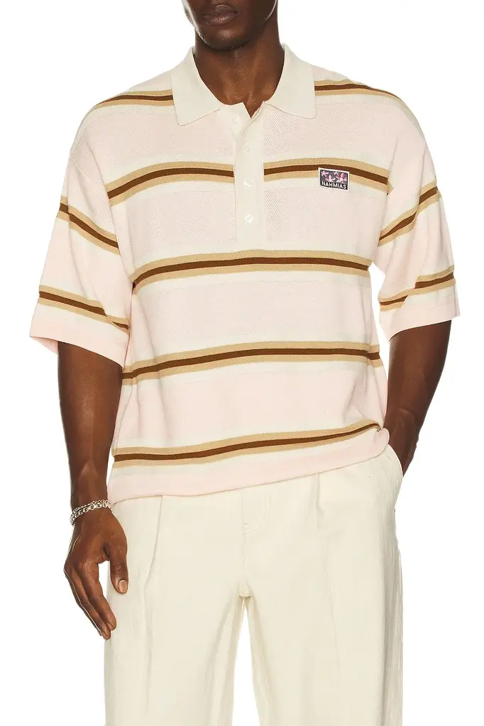 Nahmias Knit Striped Polo | Image 1 Nahmias Knit Striped Polo | Image 1