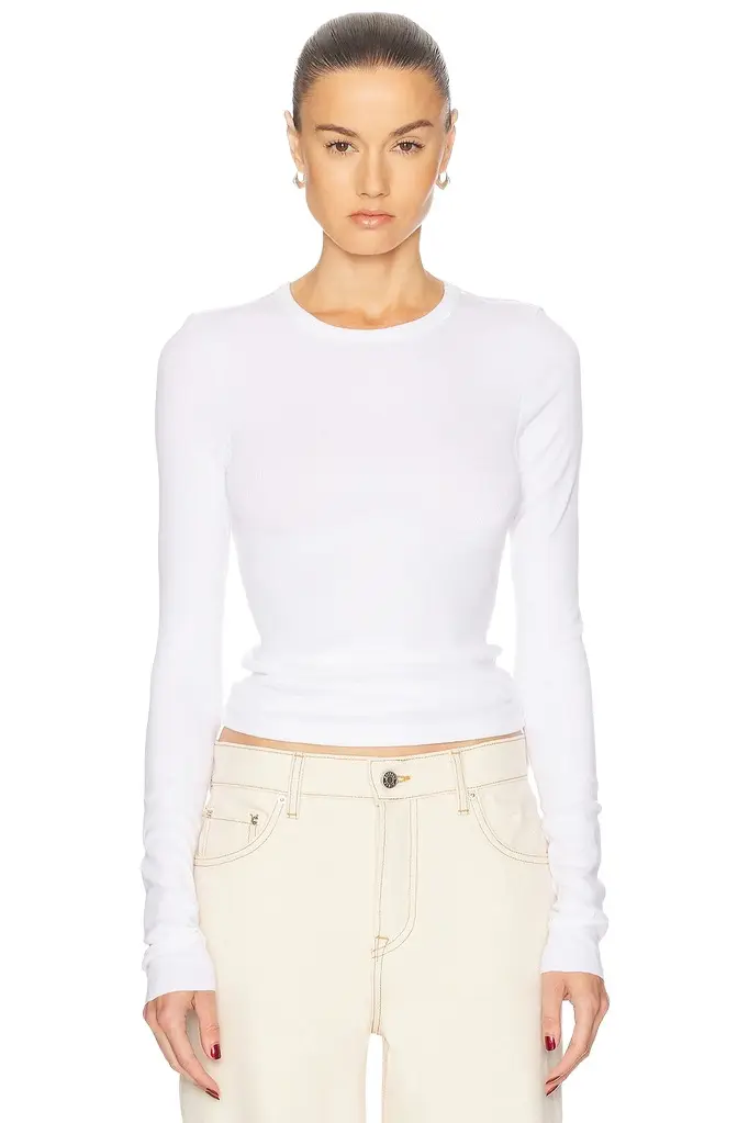 GRLFRND Crew Neck Extra Long Sleeve Tee | Image 1 GRLFRND Crew Neck Extra Long Sleeve Tee | Image 1