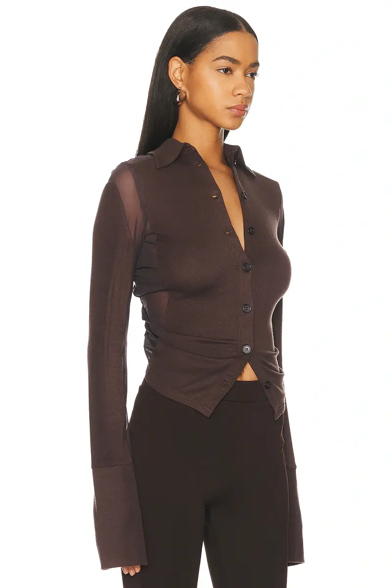 Jade Cropper Gathered Back Button Up Top | Thumbnail 3 Jade Cropper Gathered Back Button Up Top | Thumbnail 3