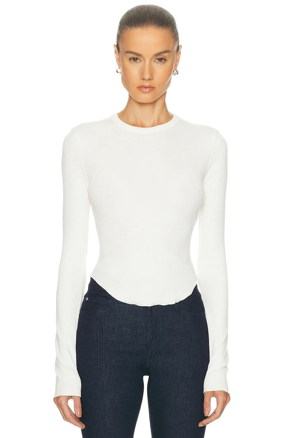 GRLFRND Scoop Hem Long Sleeve Tee