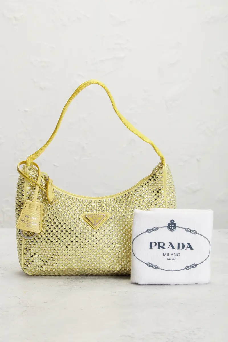 Prada Prada Satin Crystal Mini Re-Edition 2000 Shoulder Bag | Thumbnail 9 Prada Prada Satin Crystal Mini Re-Edition 2000 Shoulder Bag | Thumbnail 9