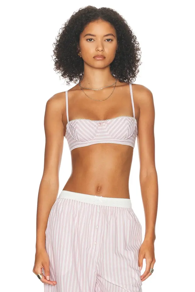 Helsa Wide Stripe Poplin Bra