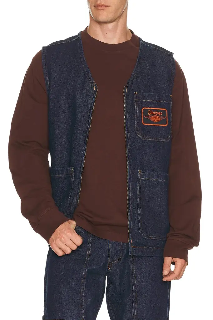 Dickies x Harley Davidson Denim Vest | Image 1 Dickies x Harley Davidson Denim Vest | Image 1