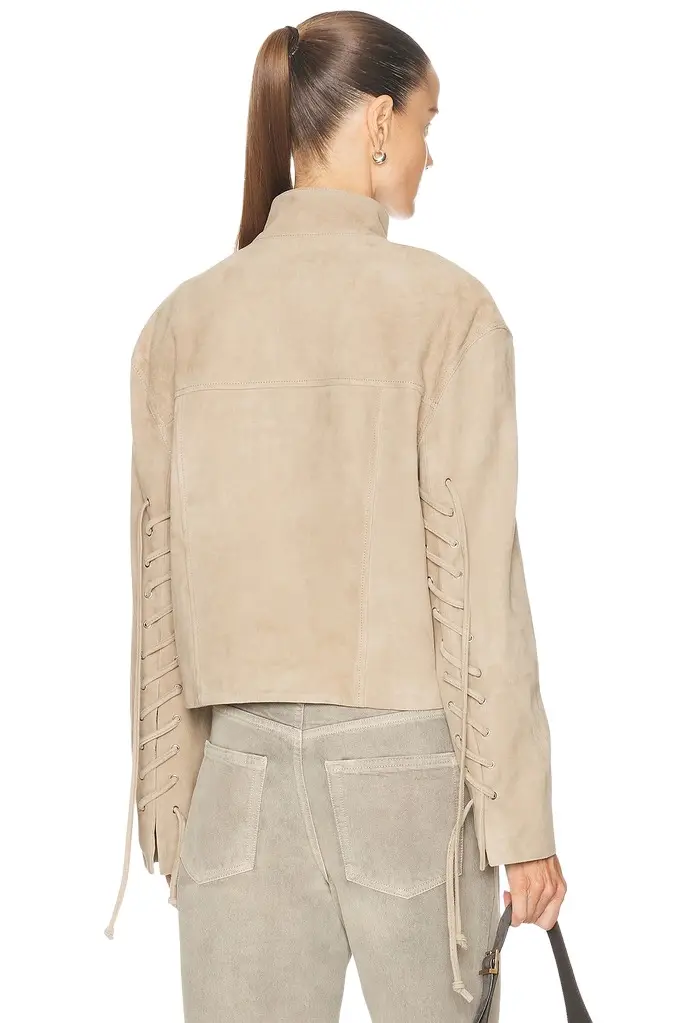GRLFRND Annika Suede Lace Up Jacket