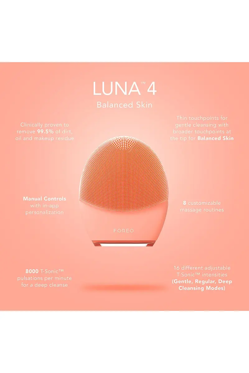 Foreo Luna 4 Facial Cleansing & Firming Device For Balanced Skin | Thumbnail 5 Foreo Luna 4 Facial Cleansing & Firming Device For Balanced Skin | Thumbnail 5