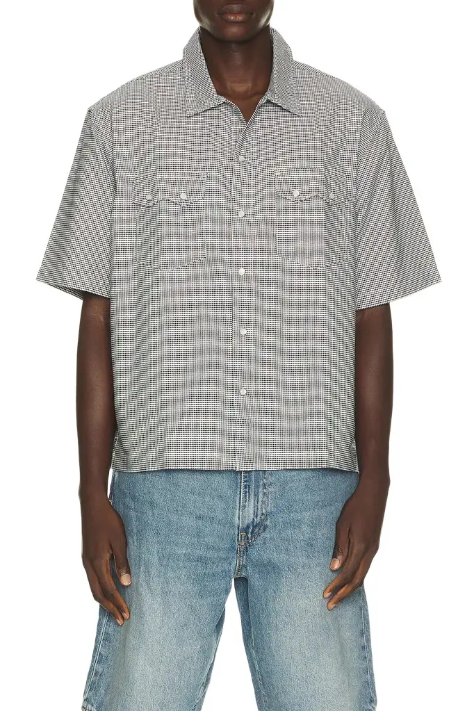 Short Sleeve Boxy Western Shirt Short Sleeve Boxy Western Shirt