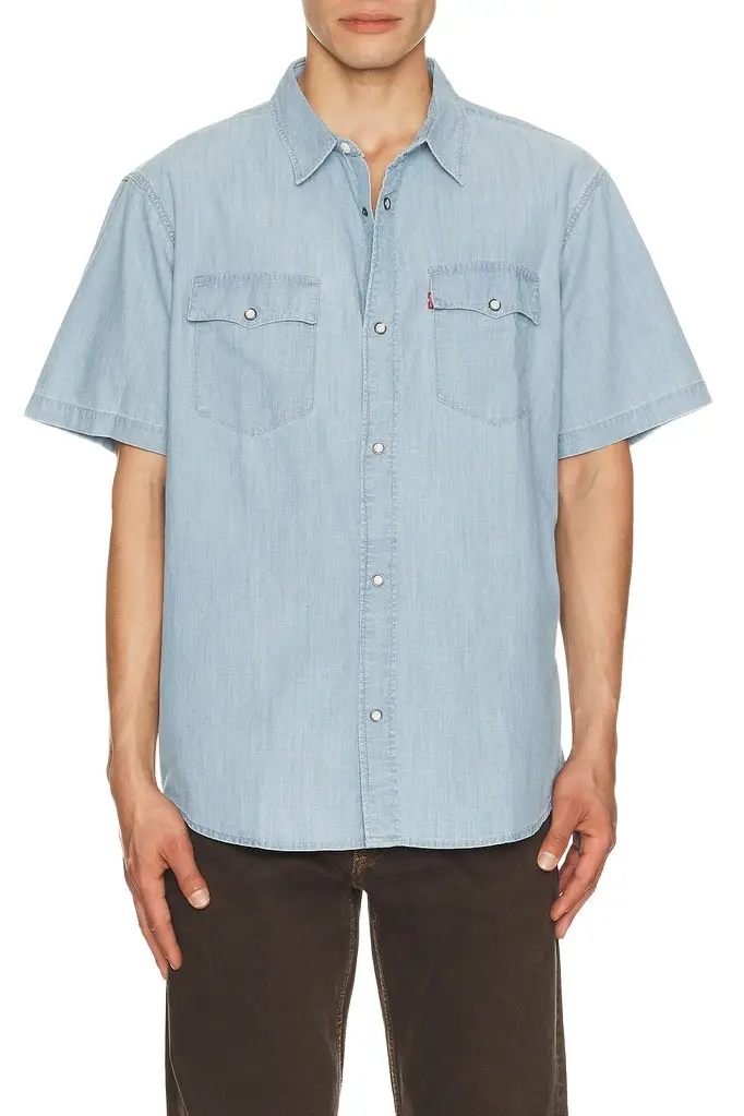 Levi's Short Sleeve Relaxed Fit Western Shirt | Image 1 Levi's Short Sleeve Relaxed Fit Western Shirt | Image 1