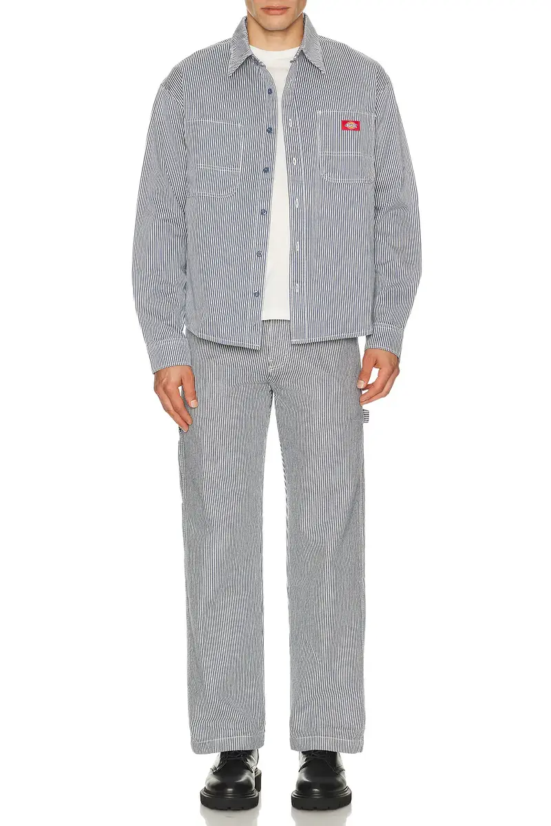 Dickies Hickory Long Sleeve Work Shirt | Thumbnail 3 Dickies Hickory Long Sleeve Work Shirt | Thumbnail 3