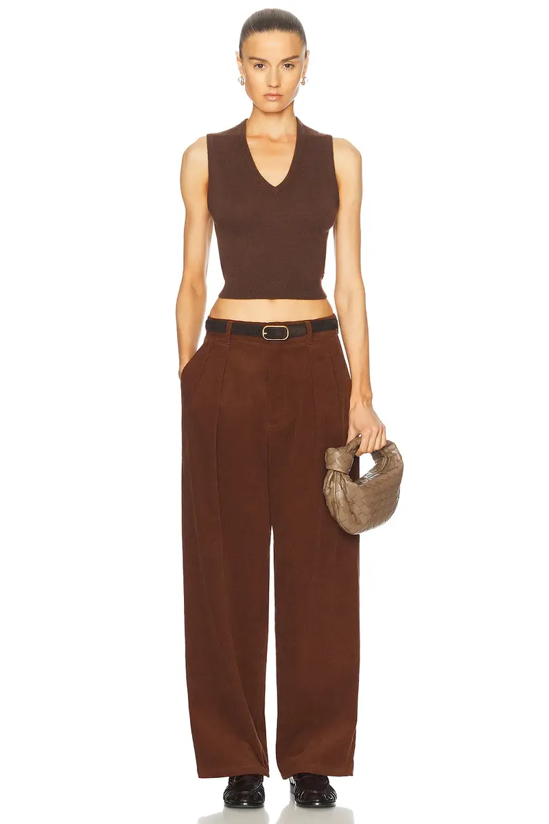 WAO Wide Leg Pleated Corduroy Pant | Thumbnail 5
