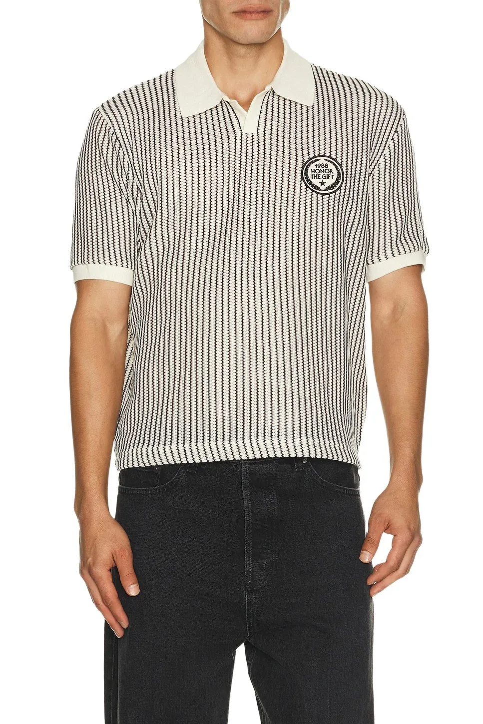 Striped Knit Polo